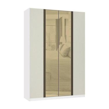 Imagem de Guarda Roupa 4 Portas 3 Gavetas 159,2 Cm Com Vidro Reflecta Bronze Prime Luciane Móveis