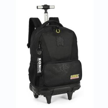 Imagem de Mochila Juvenil Rodinhas SONIC Preto - Luxcel MC49842SO-Unissex