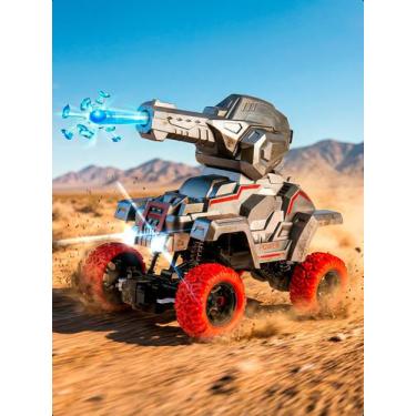 Imagem de Carrinho Controle Remoto Tanque de Guerra Brinquedo Lança Bolinha De G