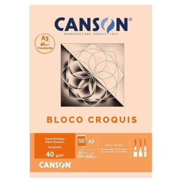 Imagem de Bloco Papel Croquis A3 Canson Manteiga 40g 50 Folhas 66667047