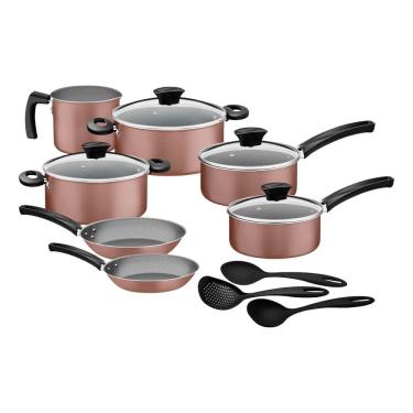 Imagem de Kit Cozinha Tramontina Michigan 10 Peças Em Alumínio Starflon Max Siena Natural