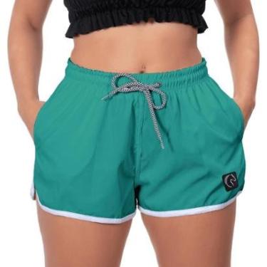 Imagem de Short De Malhar Feminino Verde Liso Esportivo Academia Praia Conforto Pro W2-Feminino