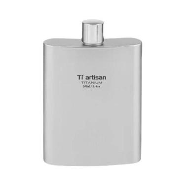 Imagem de Garrafa De Vinho Mini Ultraleve De Titânio Puro 100ml Com Funil Para C