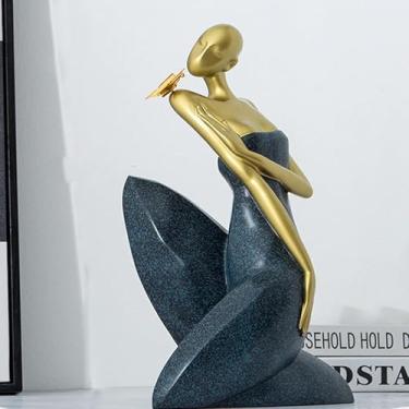 Imagem de Estatueta nórdica de decoração para casa, meninas, ornamento, bandeja de armazenamento de chão, estátua, decoração de sala de estar, escultura, acessórios de decoração de casa, c