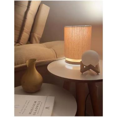 Imagem de abajur luminaria cabeceira decorativo minimalista para quarto sala escritorio cupula creme