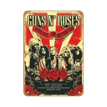 Imagem de Placa Decorativa De Metal Retrô De Banda De Rock Para Bar, Clube E Cas