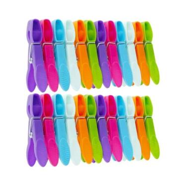 Imagem de 48 Pregadores De Roupa De Plástico Macio Com Forte Fixação E À Prova D