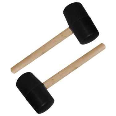 Imagem de Martelo Borracha Marreta Kit 2 Uni Madeira Piso Ladrilho Chao Taco Cemarica Montagem Reparo Manutençao Moveis Mercenaria