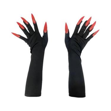 Imagem de Luvas De Vampiro E Bruxa Para Halloween Com Unhas Longas - Acessórios 