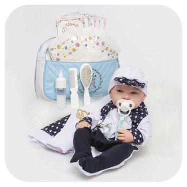 Imagem de Boneco Reborn Bebê Menino Realista Com Bolsa Maternidade - Cegonha Reb