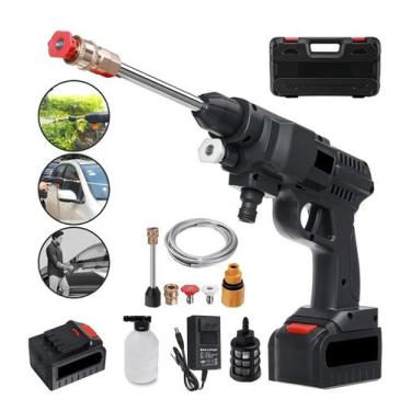 Imagem de Lavadora Alta Pressão Portátil Recarregável Carros Completa Bivolt - M