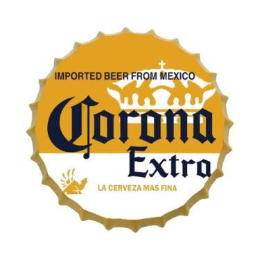 Imagem de Placa Redonda De Metal Vintage Com Tampa De Garrafa De Vinho Ou Cervej