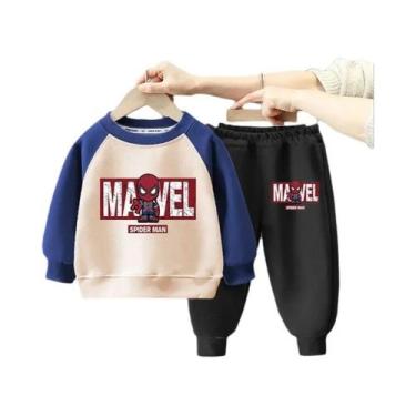 Imagem de Conjuntos De Moletom Infantil Marvel Para Meninos E Meninas, Pullover 
