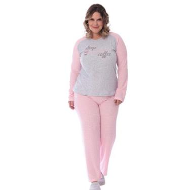 Imagem de Pijama De Inverno Feminino Plus Size Plush Tamanho Especial - Victory,