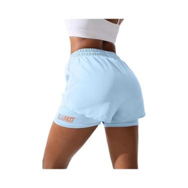 Imagem de Shorts Femininos De Yoga E Corrida Com Cintura Alta, Elásticos E Efeit