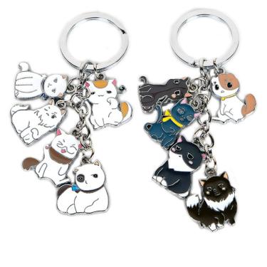 Imagem de Chaveiro Cute Animal Fun Cats and Dogs Alloy Enamel