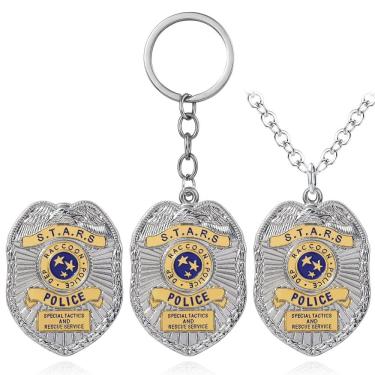 Imagem de Chaveiro e pingente, distintivo policial Resident Evil S.T.A.R.S.