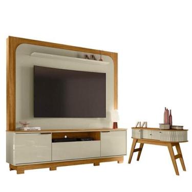 Imagem de Estante Home Theater Nilo com Pés com Aparador Estoril Cumaru Opala - 