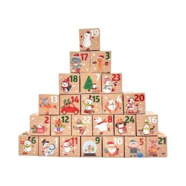Imagem de 24 Caixas De Calendário Do Advento De Natal, Caixas De Presente De Pap