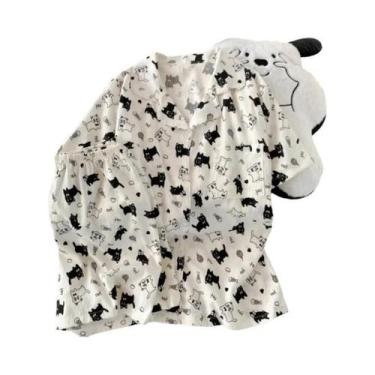 Imagem de Conjunto De Pijamas Femininos Com Estampa De Pinguim Listrado, Estilo 