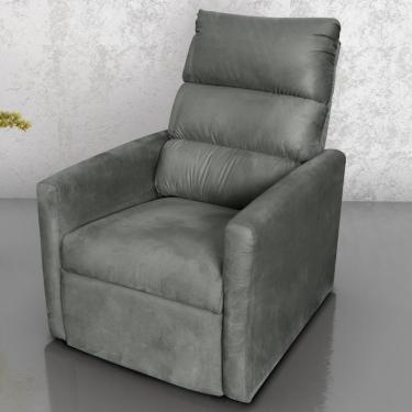 Imagem de Poltrona Do Papai Reclinável Maia Suede Diferencial De Conforto Cinza Mais De Casa