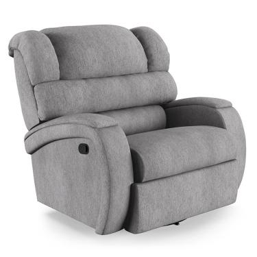 Imagem de Poltrona Do Papai Reclinável Napoli Glider Giratória Usb Linho Cinza D'Rossi