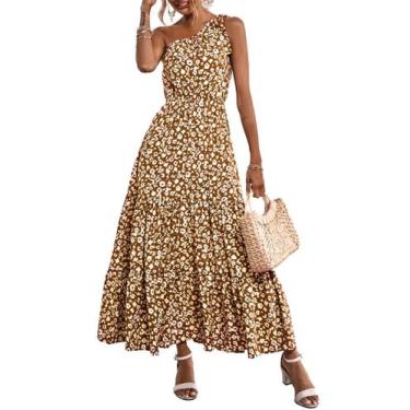 Imagem de Vestido PRETTYGARDEN Nó de Um Ombro Floral Maxi XL