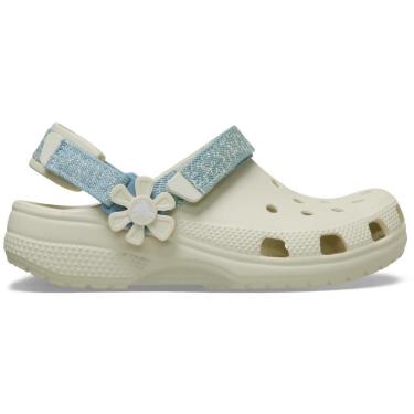 Imagem de Sandália Crocs Classic Denim Flower Adjustable Backstrap Clog K Summit White-Unissex