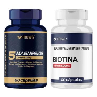 Imagem de Kit Biotina e Magnésio 5 Fontes Quelato, Malato, Taurato, Citrato, Óxi