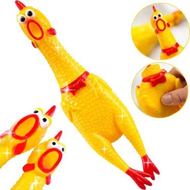 Imagem de Frango Galinha Brinquedo Pet Borracha Mordedor Sonoro - - Europio, Gra