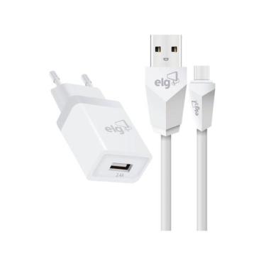 Imagem de Carregador Usb + Cabo Tipo-c 1m Compatível Android Turbo 12w - elg