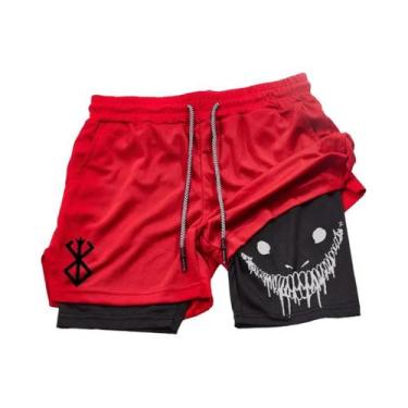 Imagem de Shorts Esportivos Masculinos 2 em 1 - Secagem Rápida para Corrida, Aca