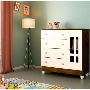 Imagem de Cômoda Fraldário Ariel Branco com Bétula Carolina Baby