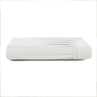 Imagem de Lençol Com Elástico Solteiro King Altenburg Malha Fio Penteado Branco