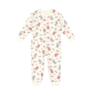 Imagem de Pijama macação infantil unissex em moletom Brandili