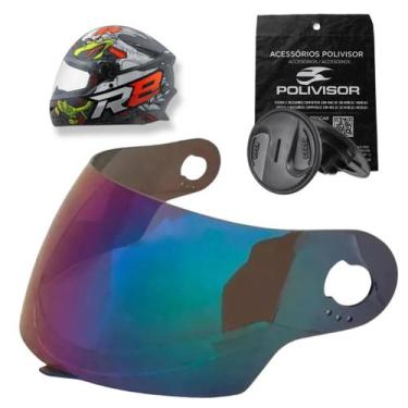 Imagem de Viseira Camaleão Capacete New Liberty 4  R8 Botao Lateral Fixador - PO