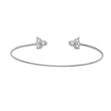 Imagem de Bracelete feminino folheado em ródio branco 3 pontos de luz vivi - PIU