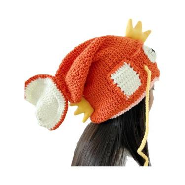 Imagem de Gorro De Lã Quente Unissex Adulto, Feito À Mão, Com Crochê De Cabeça D