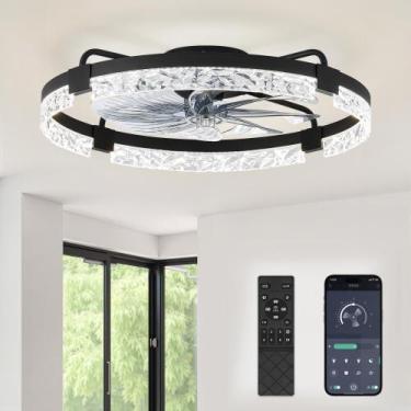 Imagem de Ventilador de teto LEDIARY 24" Black Dimmable Light Remote