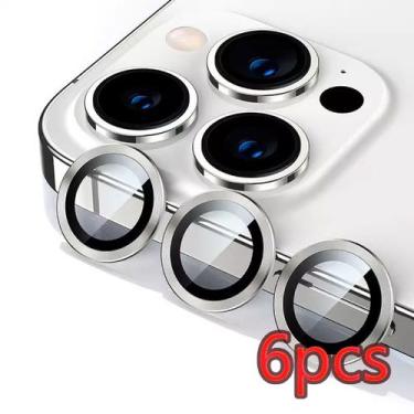 Imagem de Kit 6 Película Lente De Câmera Compatível Com iphone 12 13 14 15 16 17