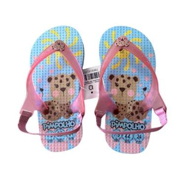 Imagem de chinelo infantil com elástico para menina pimpolho, Estampa onça, 21