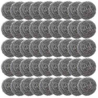 Imagem de Esponjas de esfregão de aço inoxidável XXJXING, pacote 48 (10g)