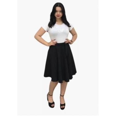 Imagem de Saia midi gode envelope moda evangélica cor preto - Lima fashion 