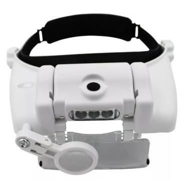 Imagem de Lupa Profissional Mg81000G Vuemax Com Pala E 3 Leds 5 Lentes - Jiaxi