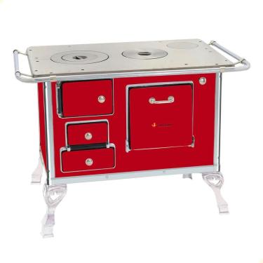 Imagem de Fogão a Lenha Tradicional Venâncio N graus 1 21556 Mesa de Ferro Fundido Esmaltado Vermelho