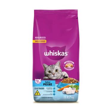 Imagem de Ração Whiskas Gatos Castrados 1+ Sabor Peixe 2,7 Kg