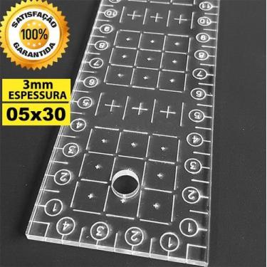 Imagem de Régua Corte 05x30cm Gravada A Laser Patchwork Cartonagem. - LAPIDARE, 