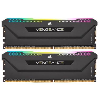 Imagem de Memória RAM Corsair Vengeance RGB Pro SL DDR4 32GB (2x16GB) 3200MHz com RGB Preto CMH32GX4M2E3200C16