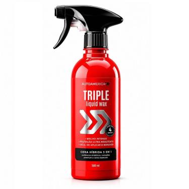Imagem de Cera para Automóvel Líquida Triple Wax 500ML com Fórmula 3 em 1 para Veículos Claros Brilho Intenso e Proteção