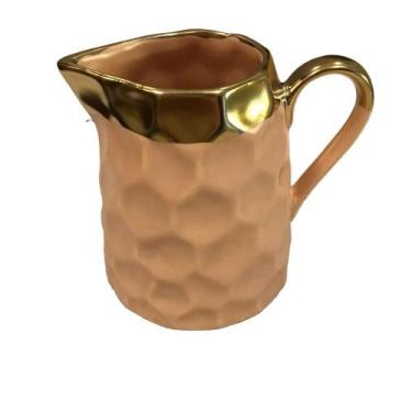 Imagem de Jarra/Leiteira Em Porcelana Cor De Rosa E Dourado We Make-Pç